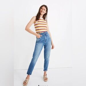 Madewell High Rise Mom Jean with Zipper Size 28